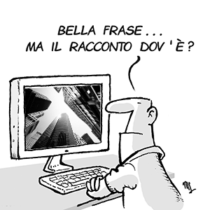 Vignetta di persona davanti a monitor