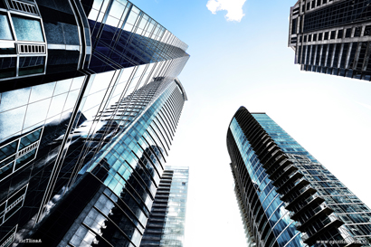 Complesso di Grattacieli ad Atlanta visti dal basso