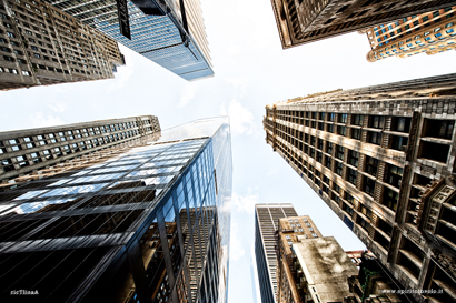 Grattacieli a Manhattan visti dal basso