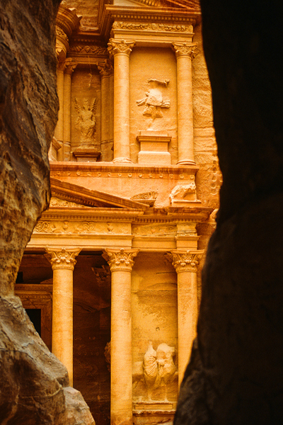 Il tesoro a Petra visto dal Siq
