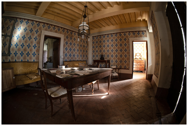 Salotto della casa nel bosco