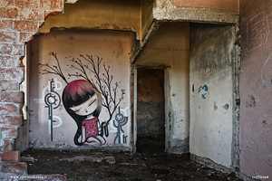 Graffito in una stanza di Borgo Schisina