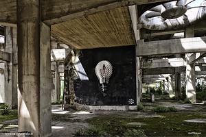 Graffiti nella ex centrale termoelettrica di Pietrafitta
