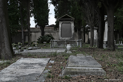 Veduta dal basso del cimitero degli Olandesi a Livorno